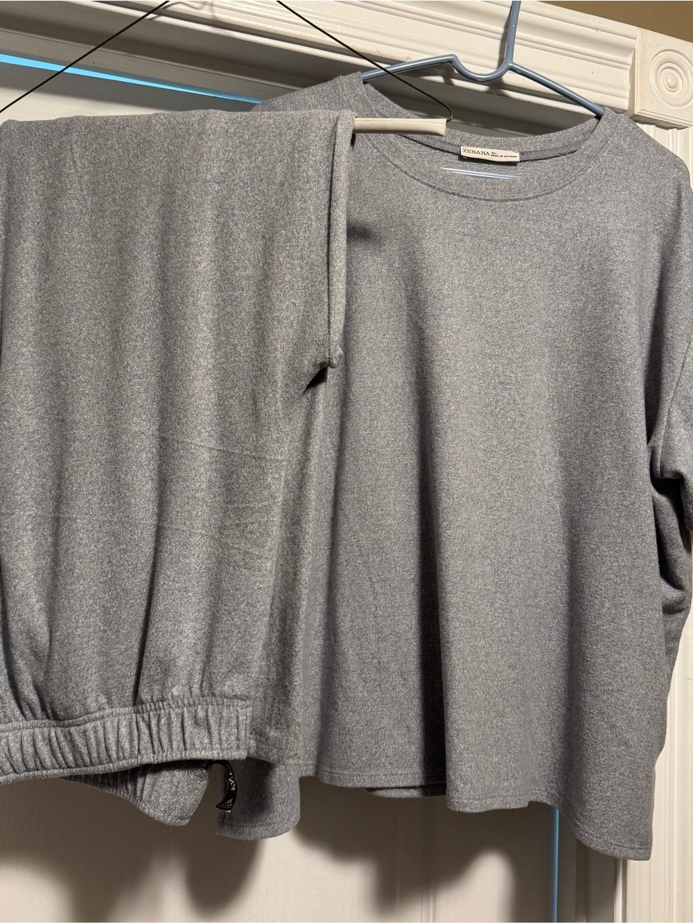 Cozy Gray Crewneck Top - Women's Everyday Pullover